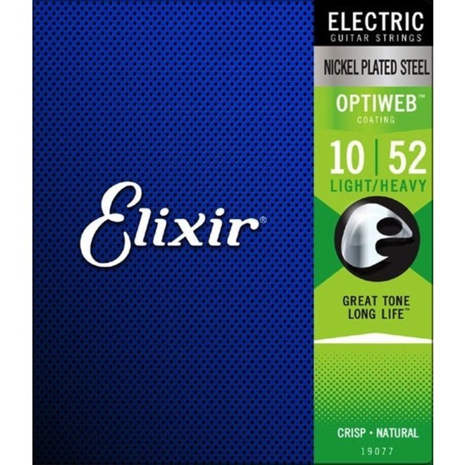Elixir Nickel Wound (Optiweb) Coated Electric, 10-52 Light Top/Heavy Bottom