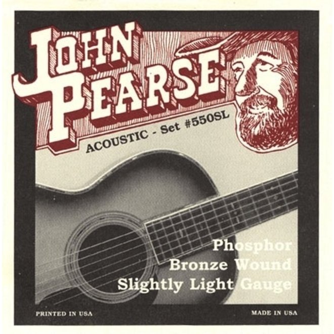 John Pearse 550SL Phosphor Bronze Acoustic Guitar Strings, 11-50 Slightly Light