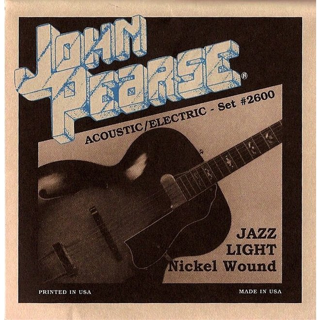 John Pearse 2600 Nickel Wound Electric Guitar Strings, 11-50 Jazz Light