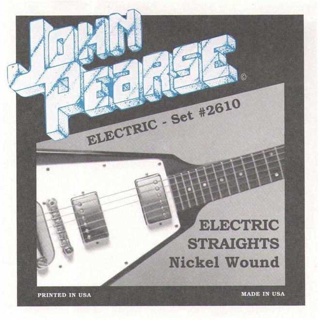 John Pearse 2610 Nickel Wound Electric Guitar Strings, 11-50 Straights, Medium