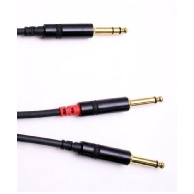 Digiflex Performance Series Insert Cable, 1/4" TRS Male to Dual 1/4" TS Male, 6'