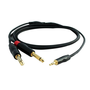 Digiflex Performance Series Insert Cable, 1/8" TRS Male to Dual 1/4" TS Male, 6'