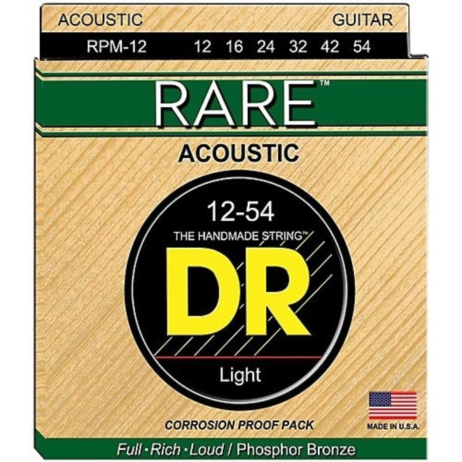 DR Rare Phosphor Bronze Acoustic Guitar Strings, 12-54 Light