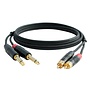Digiflex Performance Series Multichannel Adaptor Cable, Dual RCA Male to Dual 1/4" TS Male, 10'