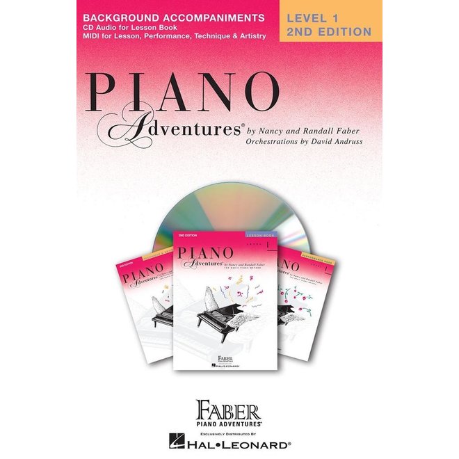 Piano Adventures Level 1 Lesson Book Background Accompaniments on CD.