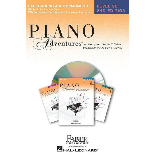 Piano Adventures Level 2B Lesson Book Background Accompaniments on CD.