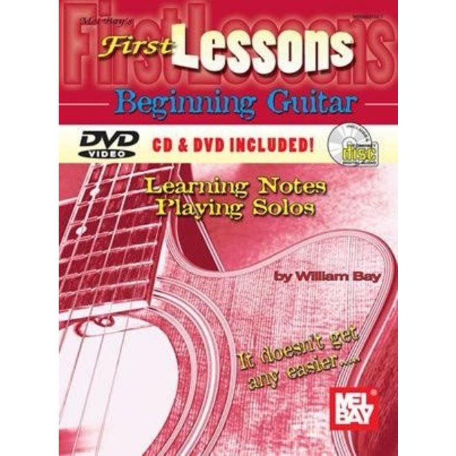 Mel Bay First Lessons, Beginning Guitar, Learning Notes/Playing Solos w/Online Media