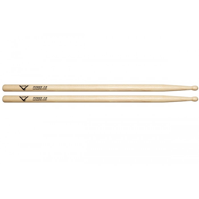 Vater American Hickory Drumsticks, Wood Tip, Power 5B