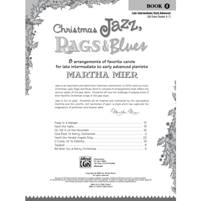 Alfred's Christmas Jazz, Rags & Blues, Book 5