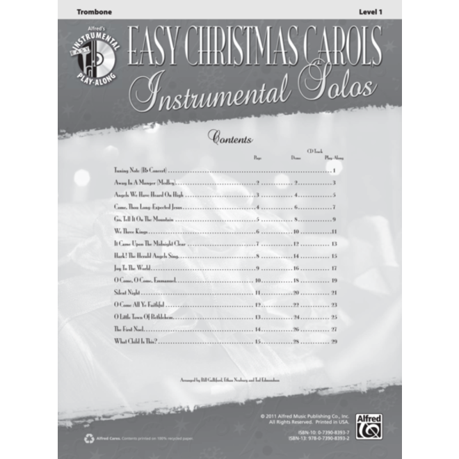 Alfred's Easy Christmas Carols Instrumental Solos (Trombone), Book and CD