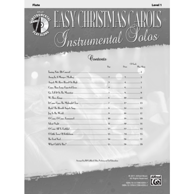 Alfred's Easy Christmas Carols Instrumental Solos (Flute), Book and CD