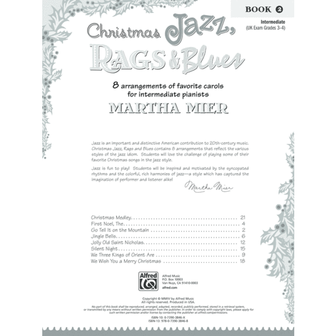 Alfred's Christmas Jazz, Rags & Blues, Book 2