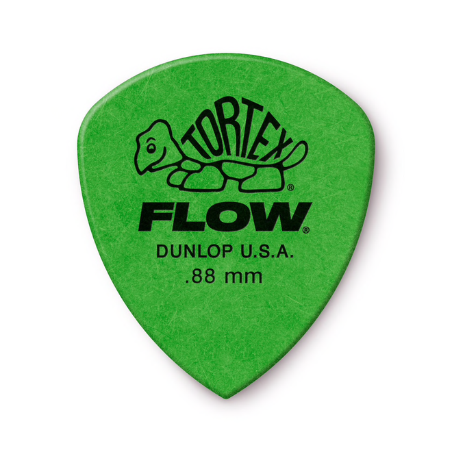 Jim Dunlop Tortex Flow Guitar Picks, .88 Green (12 Pack)