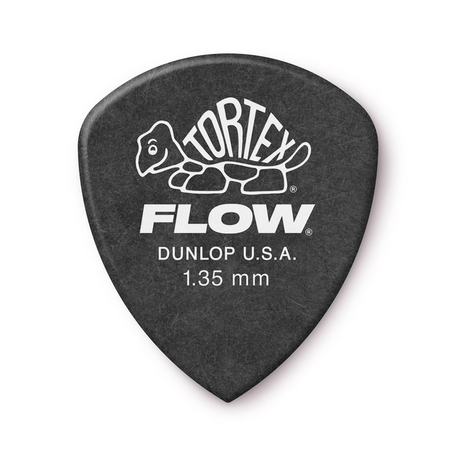 Jim Dunlop Tortex Flow Guitar Picks, 1.35 Black (12 Pack)