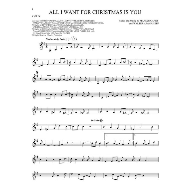 Hal Leonard 101 Christmas Songs, Violin