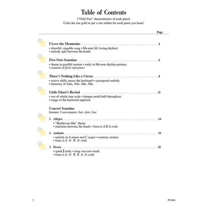 Faber Piano Adventures Level 2A Gold Star Performance Book, w/Online Audio