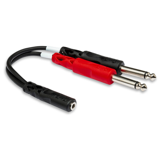 Hosa YMP-434 Stereo Breakout Cable, 3.5mm TRS Female to Dual 1/4" TS Male