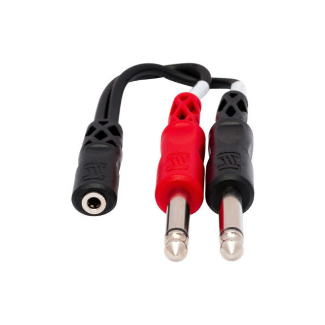 Hosa YMP-434 Stereo Breakout Cable, 3.5mm TRS Female to Dual 1/4" TS Male