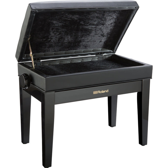 Roland RPB-400BK Piano Bench, Satin Black, Adjustable, w/storage compartment