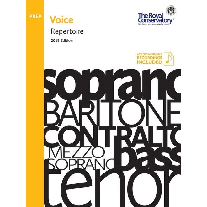 RCM Voice Repertoire, Preparatory Level, 2019 Edition