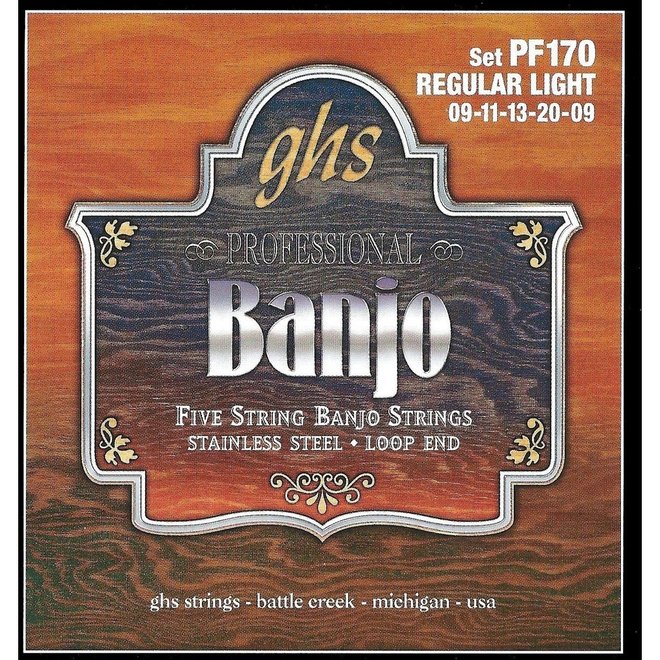 GHS PF170 5-String Banjo Strings, Light