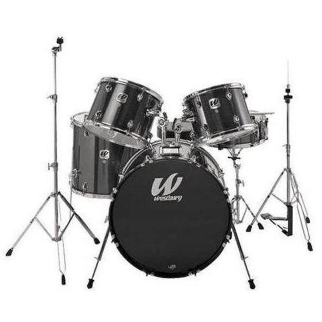 Westbury W565T 5pc Drum Kit, Black Sparkle w/Hardware & Throne