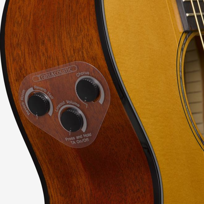 Yamaha CSF-TA TransAcoustic Parlor Size Acoustic-Electric Guitar, Vintage Natural Gloss, w/Case