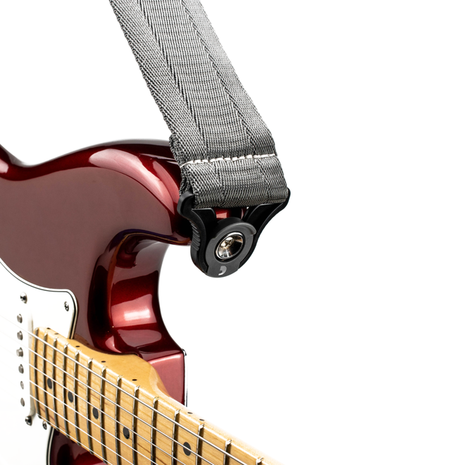 D'Addario 2” Auto Lock Nylon Guitar Strap, Metal Grey