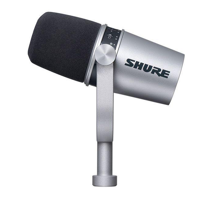 Shure MV7 XLR/USB-C Podcasting Microphone, Silver