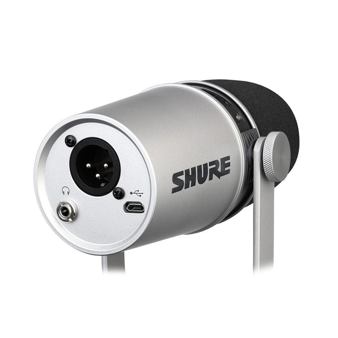 Shure MV7 XLR/USB-C Podcasting Microphone, Silver