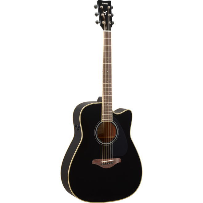 Yamaha FGC-TA TransAcoustic Dreadnought Cutaway Acoustic-Electric Guitar, Black