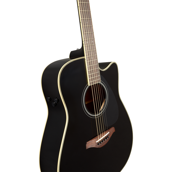 Yamaha FGC-TA TransAcoustic Dreadnought Cutaway Acoustic, Black