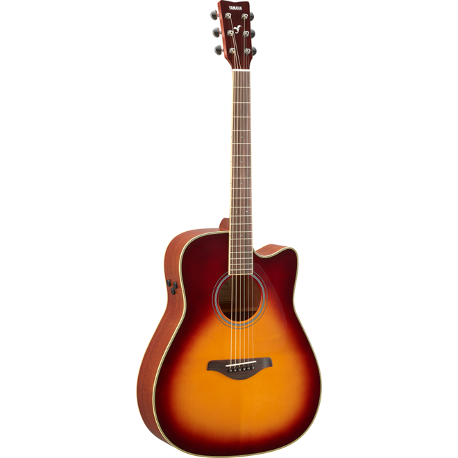 Yamaha FGC-TA TransAcoustic Dreadnought Cutaway Acoustic-Electric Guitar, Brown Sunburst