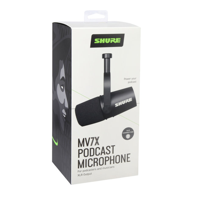 Shure MV7X XLR Podcast Microphone, Black