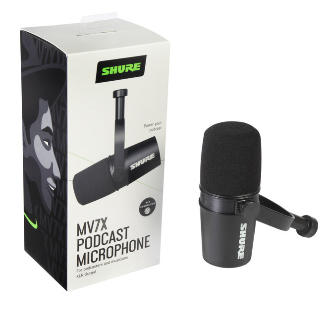 Shure MV7X XLR Podcasting Microphone, Black