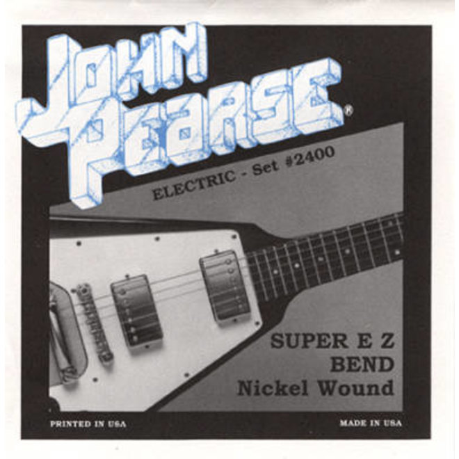 John Pearse 2400 Nickel Wound Electric Guitar Strings, 9-42 EZ Bend