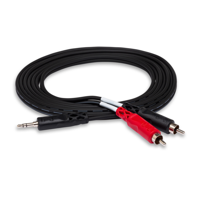 Hosa Stereo Breakout, 3.5mm TRS to Dual RCA, 10'