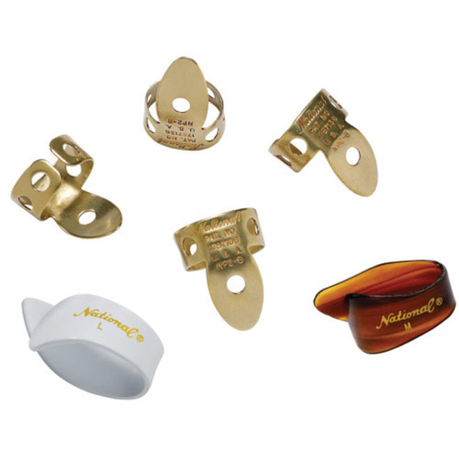 National Finger & Thumb Pick Pack, Plastic/Brass (6 Pack)