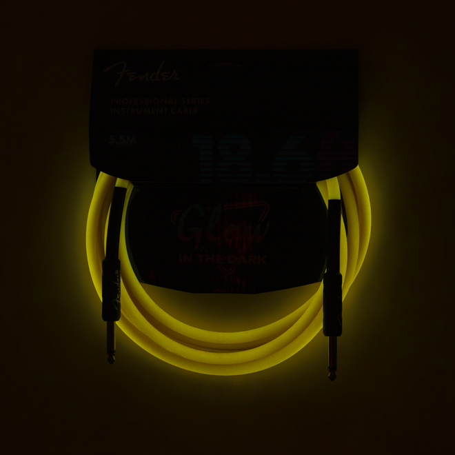 Fender Glow In The Dark Series Instrument Cable, Orange, Straight/Straight, 18.6’