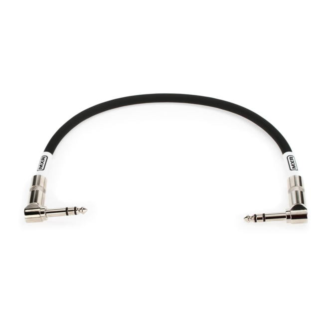 MXR 1/4" TRS Stereo Patch Cable, Right-Angle, 1'