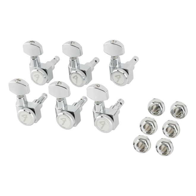 Fender Stratocaster/Telecaster Short Post Locking Machine Head Tuners, Chrome (Set of 6)