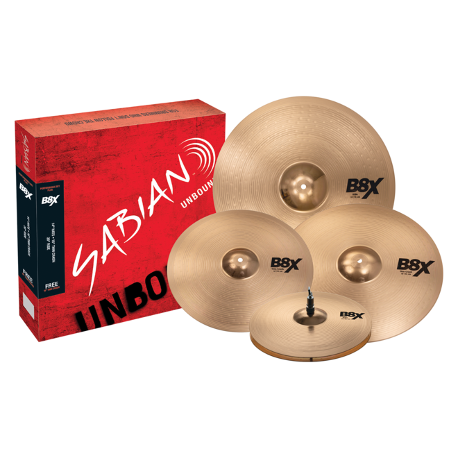 Sabian B8X Performance Cymbal Set, w/FREE 18" Thin Crash