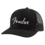 Fender Silver Thread Logo Snap Back Trucker Hat, Black, One Size Fits Most