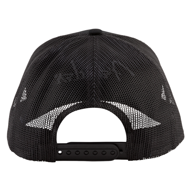 Fender Silver Thread Logo Snap Back Trucker Hat, Black, One Size Fits Most