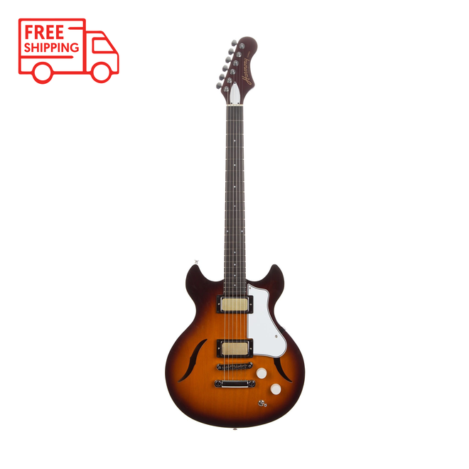 Harmony Comet Electric Guitar, Sunburst w/Deluxe Mono Case