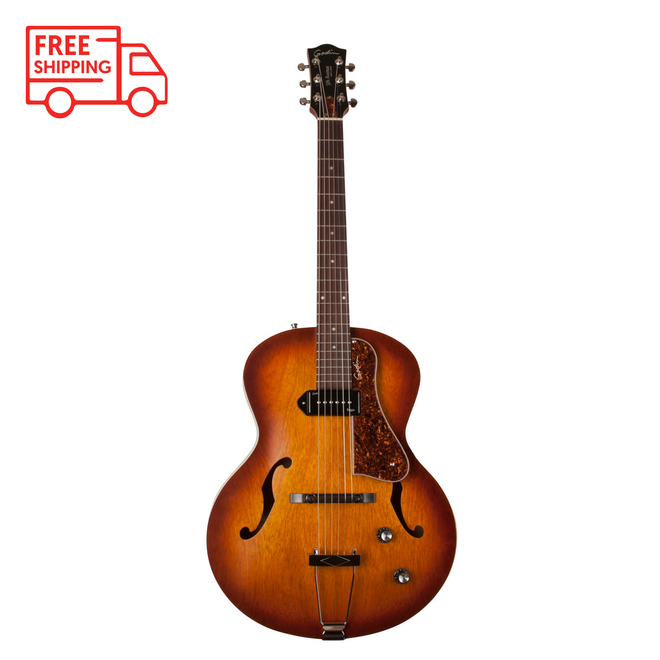 Godin 5th Avenue Kingpin Hollowbody Electric Guitar w/P90 Pickup, Cognac Burst