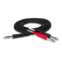 Hosa STP-203 Insert Cable, 1/4" TRS Male to Dual 1/4" TS Male, 3m