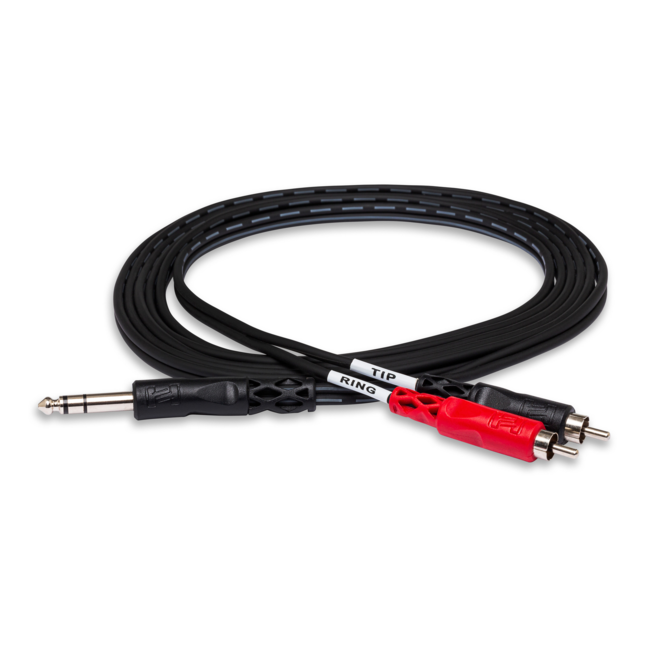 Hosa Insert Cable, 1/4" TRS to Dual RCA, 3m
