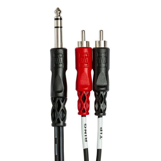 Hosa Insert Cable, 1/4" TRS to Dual RCA, 3m