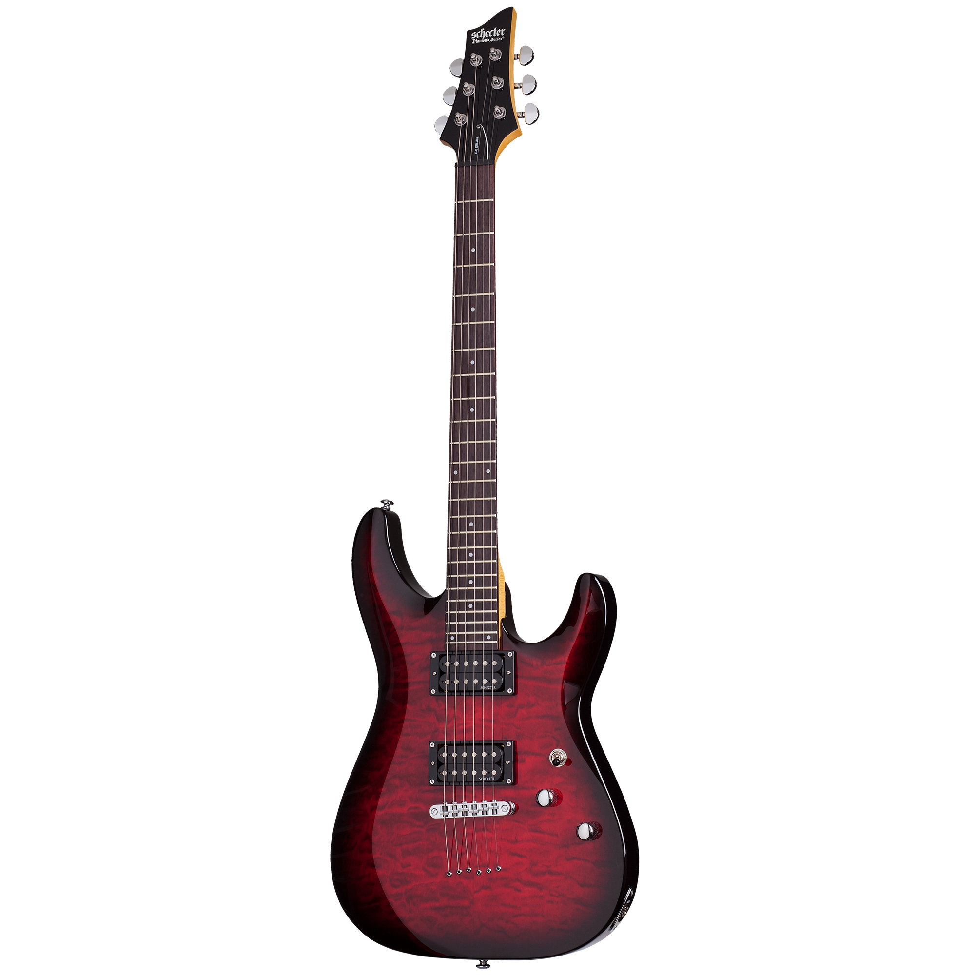 Schecter C-6 Plus Electric Guitar, Transparent Cherry Burst